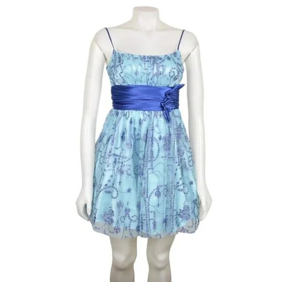 Beata Studio Dress Prom Grad Formal Blue Silver Size 5 - Picture 1 of 12